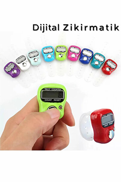 rellhome Ring Shaped Step Counter and Digital Chanting Mixed Color - 10 Pieces