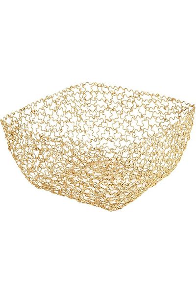 AKDC Metal Fruit Basket 22Cm X 22Cm X 11Cm Golden