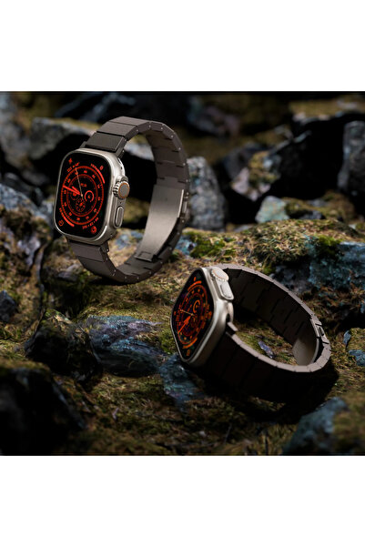 Levelo سوار فيوجن راتينجي لساعة أبل مقاس 49 مم - بني