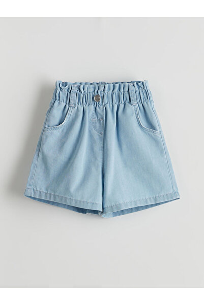 LC Waikiki Indigo Girls' Jean Shorts with Elastic Waist