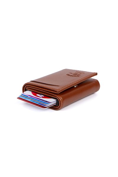 Newish Men's Vegan Leather Shaving and Clutch Bag & Aluminum Mechanical Card Holder Wallet