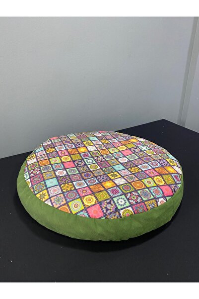 beyzima Petek Önü Yuvarlak Desenli Yer Minderi Balkon Bahçe Kitap Okuma Minde...