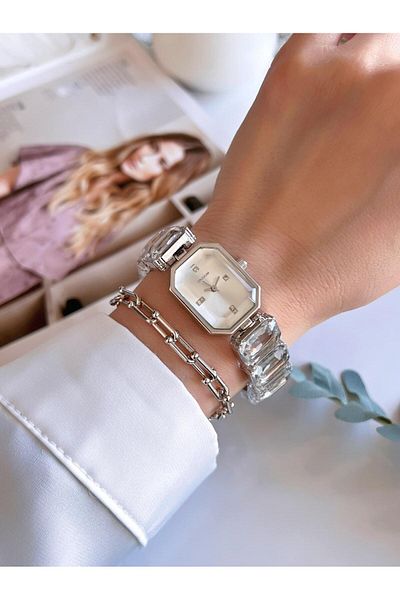 Coliseum Vintage Series Stone Cord Model Women's Wristwatch and Bracelet Gift