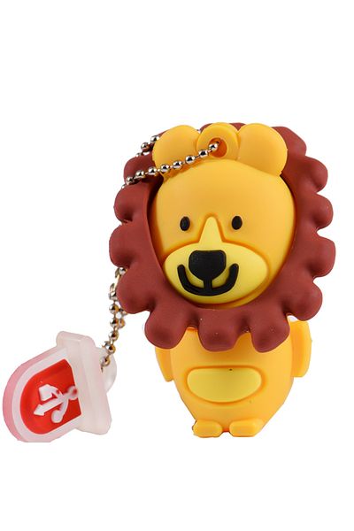 Choice 32GB Cartoon  lion Cartoon Silicone USB 2.0 Flash Drive 32GB Cat U Stick 4GB Pen drive 128GB Cute Mi