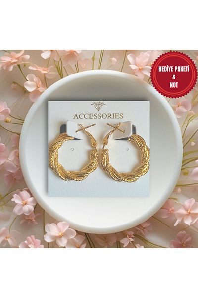 MUUN STORE Gold Color Twist Earrings – Complete Your Elegance with Its Elegant and Modern Design