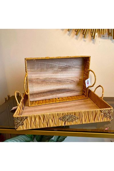 Generica Wooden tray set, large size 40*30, small size 25*35