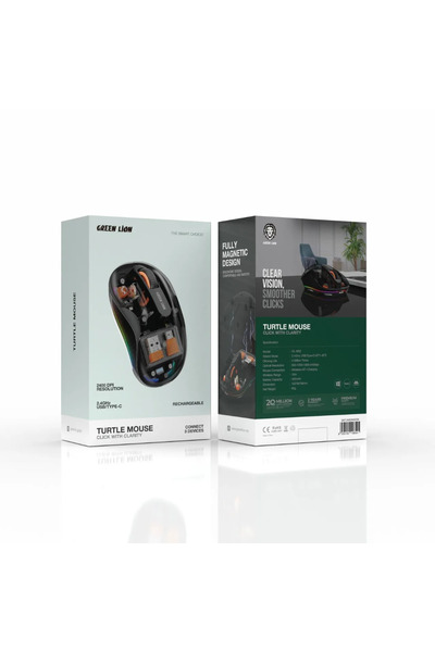 Green Lion ماوس Turtle Mouse 2400Dp اللاسلكي - أسود