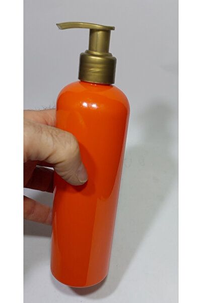 Paradise 3 Adet turuncu renk Sert Plastik Boş Sıvı Sabun gold renk Pompalı Şi...