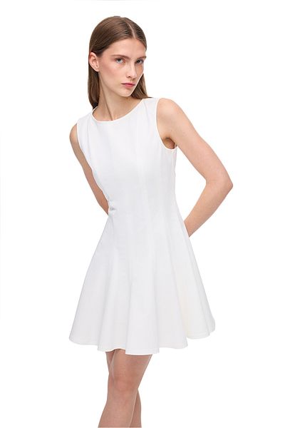 Perspective White Dillas Slim Fit Mini Length Dress