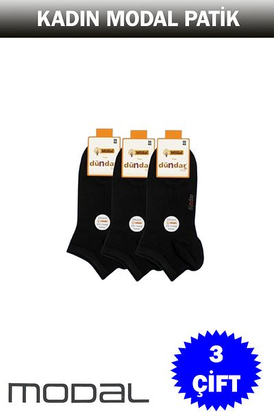 Dündar Set of 3 Women's Modal Booties Socks