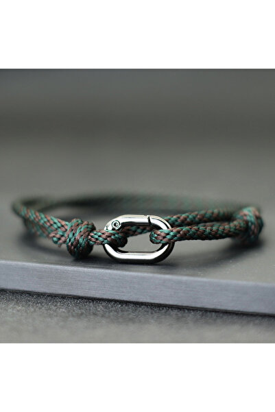 Choice سوار حبلي جديد باللون البني والأخضر الداكن للرجال مصنوع يدويًا بطبقتين...