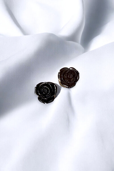 Trend aksesuar Gül Desen Klipsli Düğme Aksesuarı 1 Çift