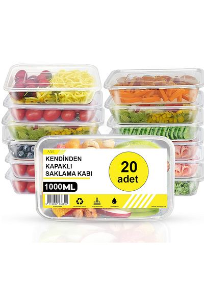 AXE HOME 1 Ltre 20 Pieces Freezer Container - Self-Covered and Air-Free