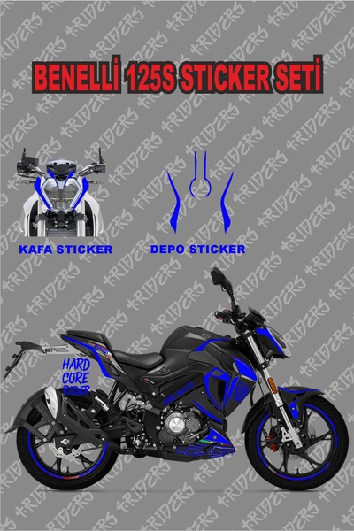 TRİDERS Benelli 125s Sticker  Seti MAVİ