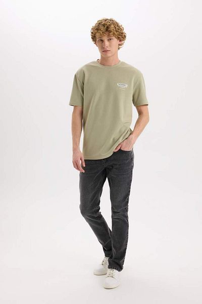 DeFacto New Season Regular Fit Crew Neck Printed Short Sleeve Heavy Fabric T-Shirt