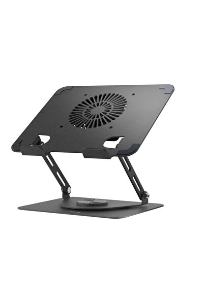 Green Lion Adjustable Laptop Stand With Cooling Fan- Black