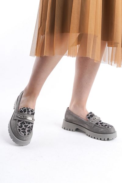 MARSEDO Γκρι Loafer Ρούχα - Μοκασίνια Casual Buckle Casual Παπούτσια
