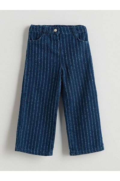 LC Waikiki Pantaloni de jeans pentru fete LCW Kids Indigo cu talie reglabilă
