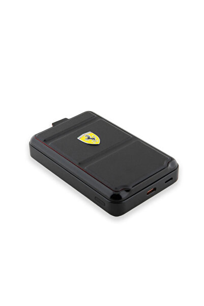 CG Mobile Ferrari Pu Magsafe Powerbank Stand 10000Mah With Metal Logo - Black