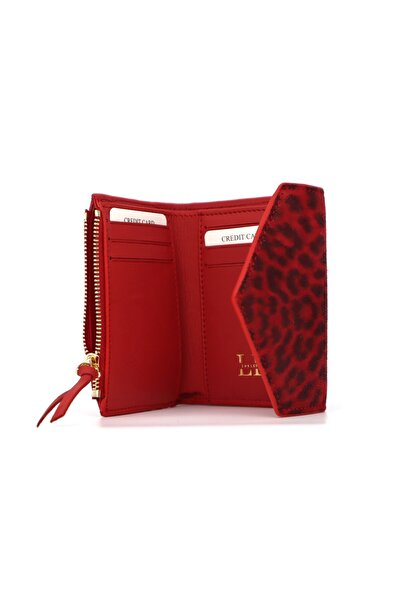 Lux Leder Vico Genuine Leather Leopard Print Suede Wallet