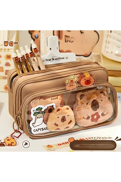 Areos Large and Large Capacity Pencil Case, Makeup Bag Handheld Pencil Case
