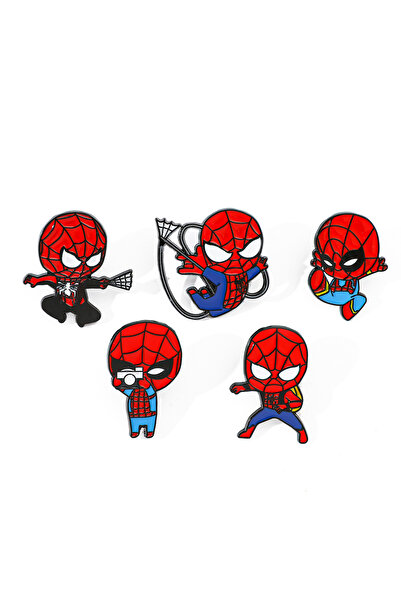 Choice XZ2632 3/5 قطع بروش من سبائك الزنك لشخصية الرجل العنكبوت الكرتونية الإ...