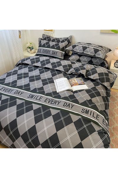 sharpdo Four-piece bedding set,with 1 quilt cover, 1 flat sheet and 2 pillowcases 1.8m bed（180*220cm）