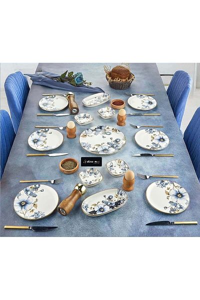 ALİNA HOME Asi̇yan Model 13 Pieces 6 Persons Breakfast & Presentation Set