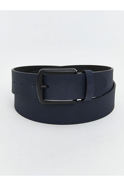 LC Waikiki Lcw Accessories Navy Blue Leather Look Men's Belt