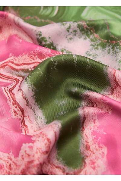 MANGO Woman Eșarfă din satin cu model abstract