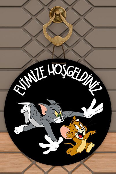 Dormot Home Ornament modern pentru ușă Tom și Jerry negru Ornament pentru ușă...