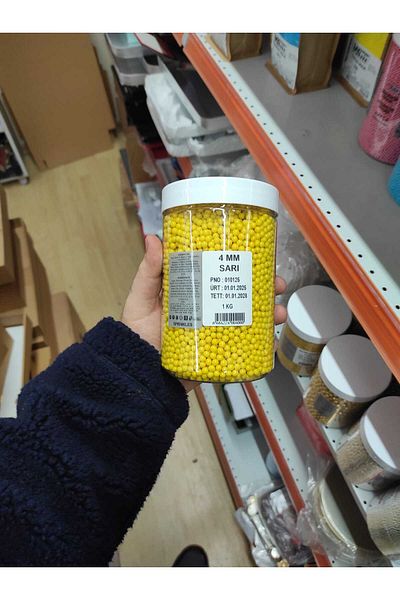 bizdenpastacılık Yellow 4 mm Beads Candy 1 kg Cake Decoration