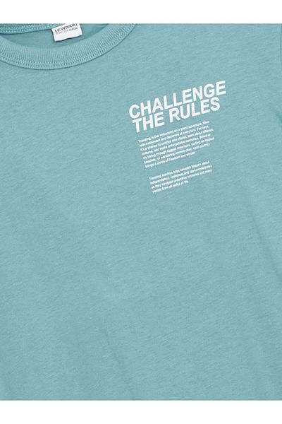 LC Waikiki Νέα Σεζόν Μπλούζα Με Κοντό Μανίκι Crew Neck Με Τύπωμα Για Αγόρια - S5BK06Z4