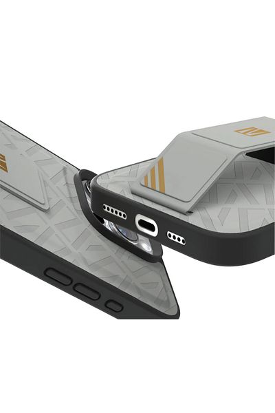 Levelo Morphix Cuero Gripstand Case For iPhone 16 Pro - Grey