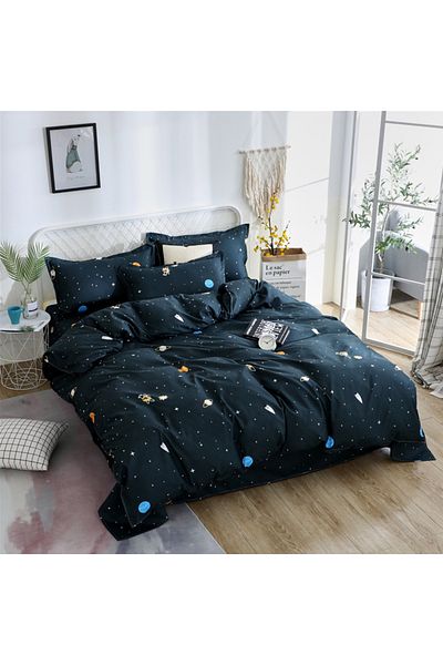 sharpdo 4-Piece Bedding Set Sheet Set ,with 1 Duvet/Quilt Cover and 1 Flat Shee37t and 2 Pillowcases King