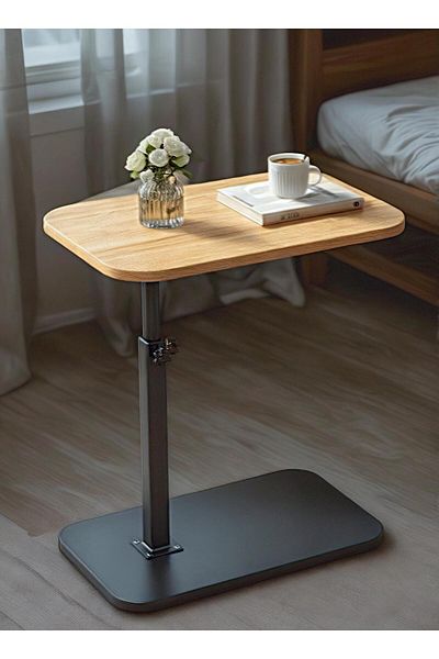 sharpdo Nordic Retro Sofa Lifting Side Table, Movable Living Room Corner Sofa Side Table Small Side Table