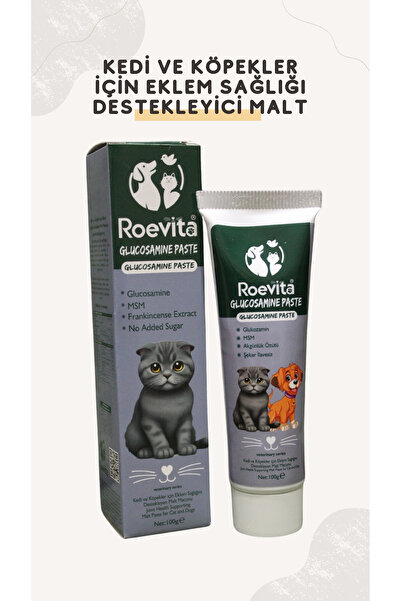 Roevita Kedi ve Köpekler için Eklem Sağlığı Destekleyici Glokozamin Malt 100 Gr