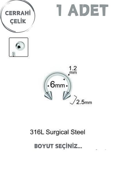 Blisse Piercing Surgical Steel 2.5mm Spike Septum Lip Tragus Helix Cartilage Piercing