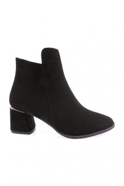 DGN Pm221-k3018-22k Women's Round Toe Metal Zipper Heeled Ankle Boots