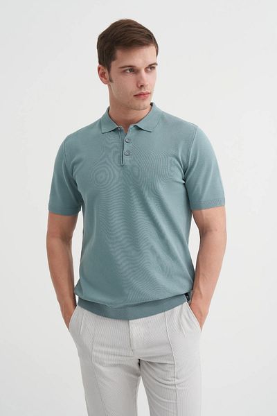 Cazador Πλεκτό μπλουζάκι Polo Neck Regular Fit με κουμπιά