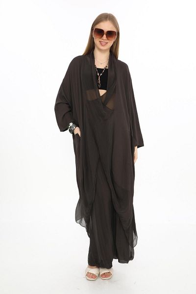 Bohem Stil Italian Silk Detailed Oversize Cap Blouse - Wes Trouser Set