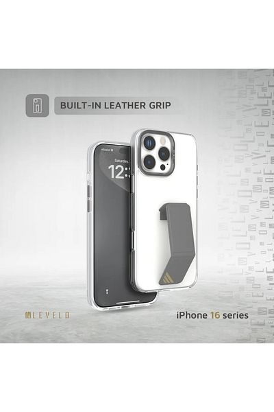 Levelo Morphix Clara Grip Case For iPhone 16 Pro Max - Gray
