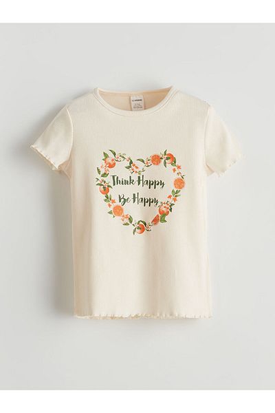 LC Waikiki Lcw Tangerine Printed Girls' T-Shirt and Leggings 2-Pack