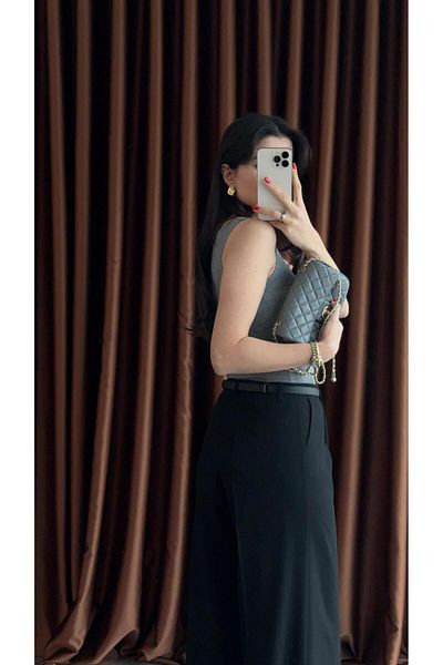 HAZELANNA Black Premium Palazzo Trousers