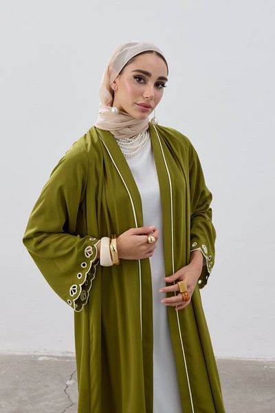 LEYLA STORE Lace Detailed Ferace
