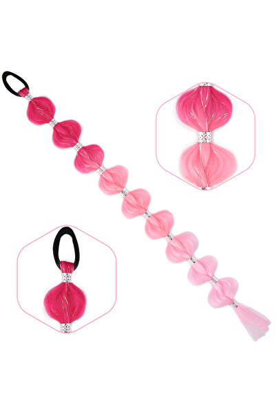 KONAK PERUK Coada de cal elastică cu accesorii din lurex împletit - ACM10