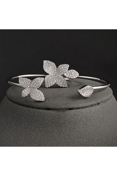 Choice WHITE resizable 2pcs Pack 2023 New Luxury Silver Color Bride African Jewelry Set for Women Anniversa