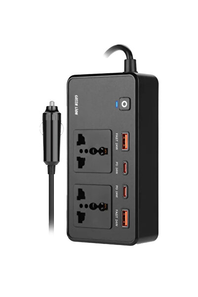 Green Lion Gc-200 Car Inverter Pd24W - Black