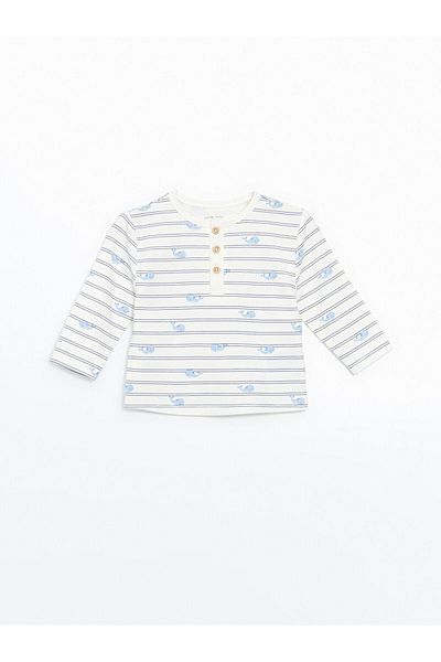 LC Waikiki Buttoned Baby Boy T-Shirt and Sweatpants 2-Piece Set