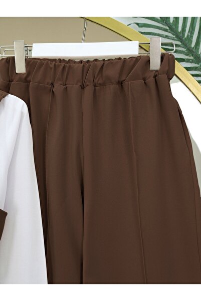 Modamorfo Long Vest and Trousers Set - Belt and Button, Coffee